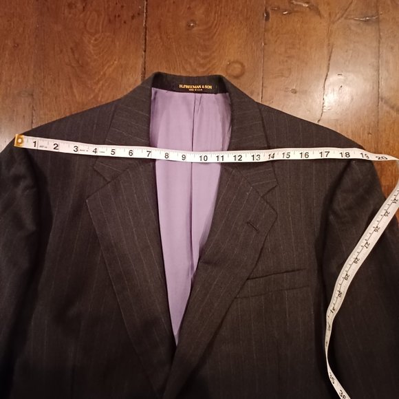 Vintage 90s H. Freeman Gray Pinstripe Suit - Picture 3 of 12